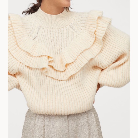 H&M Sweaters - H&M Flounced Ruffle Sweater NWOT